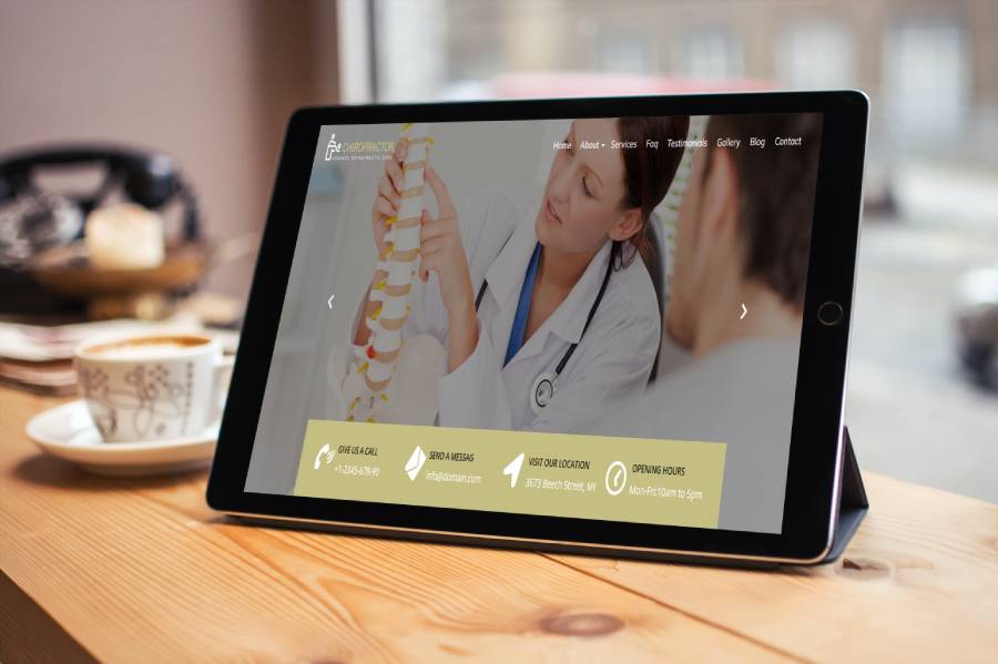 Chiropractor WordPress Template Tablet Image