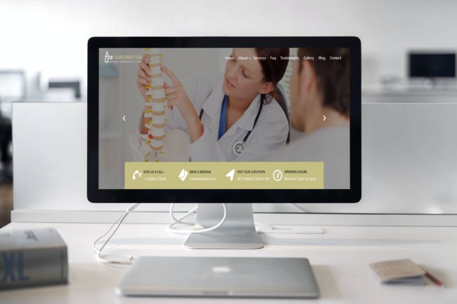 Chiropractor Website Template Desktop Image