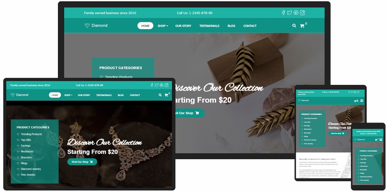 WordPress Theme Diamond : Jewelry Store