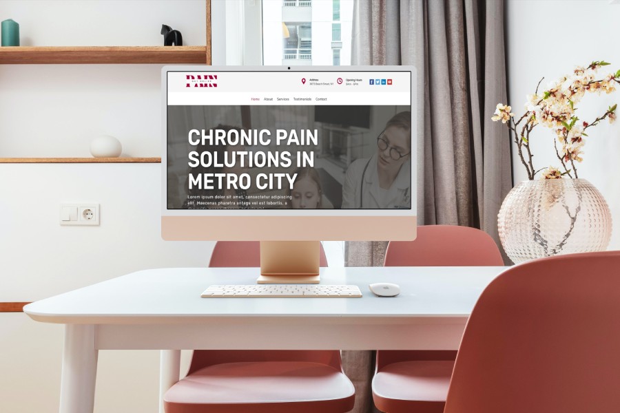 Pain Management Website Template Desktop Image
