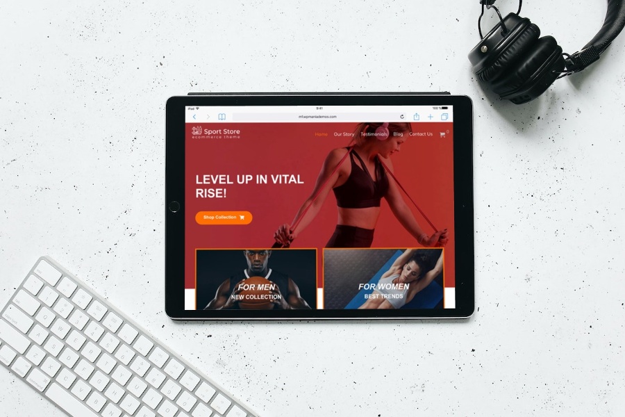 Sport Store WordPress Template Tablet Image