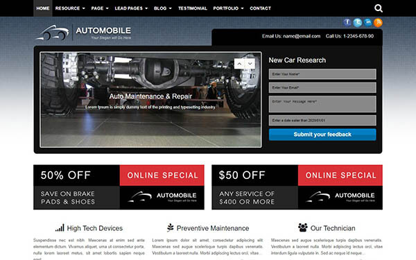 Automobile WordPress Theme