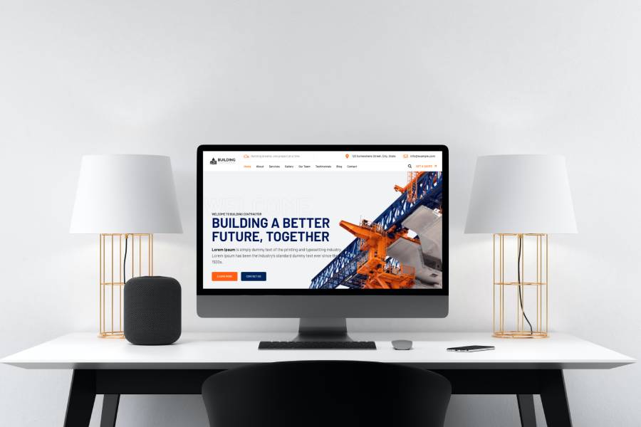 Building Contractor Website Template Desktop Image