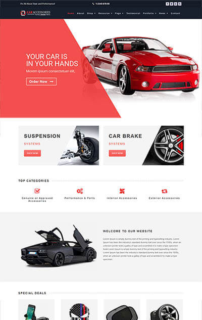 Car Accessories WooCommerce WordPress Theme – Vehicles Parts Equipments Template