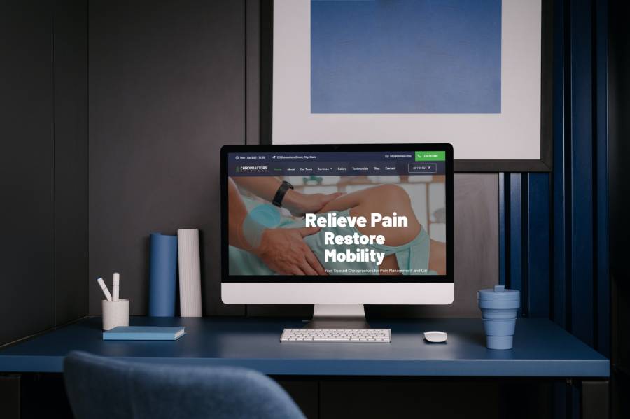 Chiropractors Website Template Desktop Image