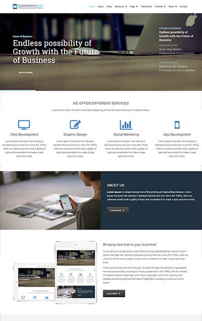 CorporatePro Business WordPress Theme