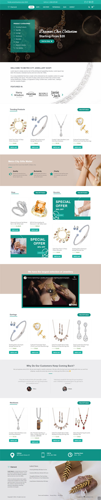 Diamond : Jewelry Store WORDPRESS THEME Full Demo
