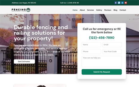 Fencing Service WordPress Theme – Fencing Website Template