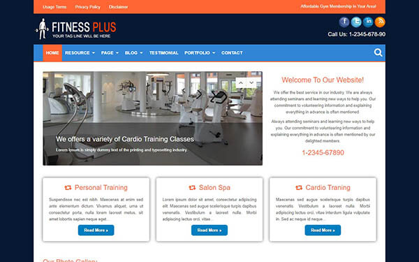 Fitness Plus WordPress Theme