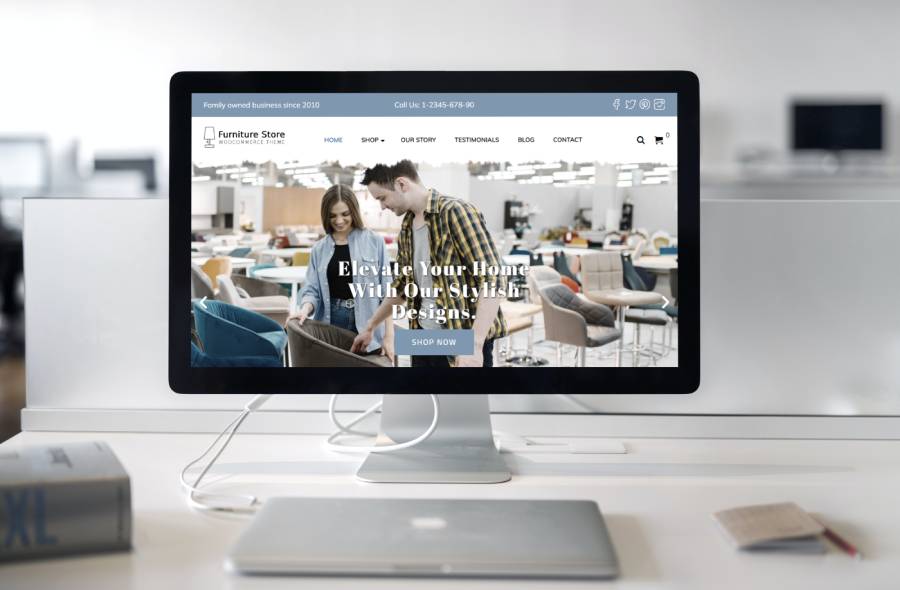 Furniture Store Website Template Desktop Image