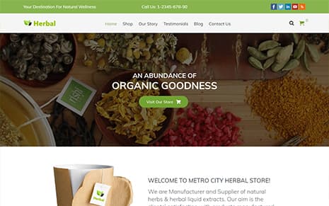 Herbal – Responsive Organic WordPress Theme