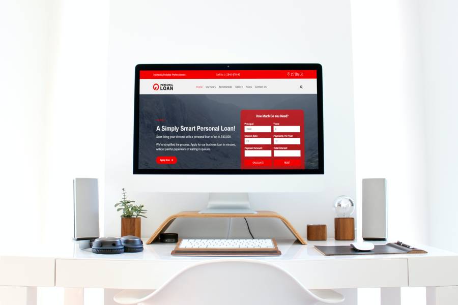 Loan Officer Website Template Desktop Image