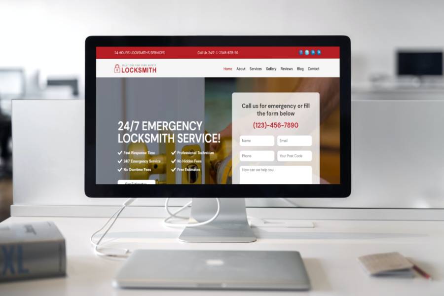 LockSmith Website Template Desktop Image