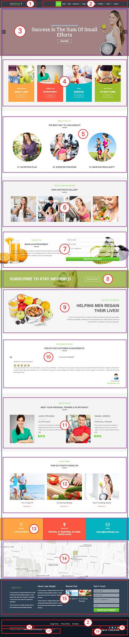 Lose Weight: Fitness Nutrition WordPress Theme
