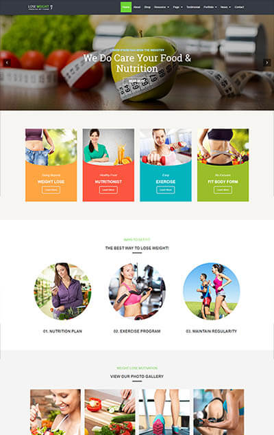 LoseWeight WordPress Theme – Diet & Fitness Website Template
