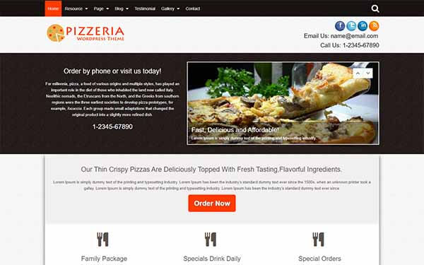 Pizzeria – Pizzeria WordPress Theme