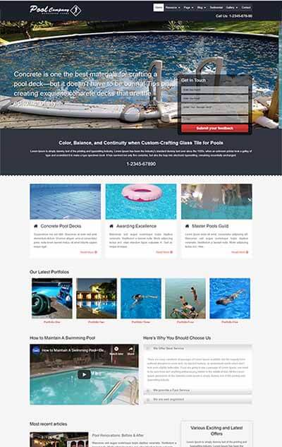Pool Company WordPress Theme