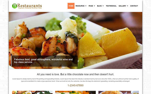 Restaurants WordPress Theme