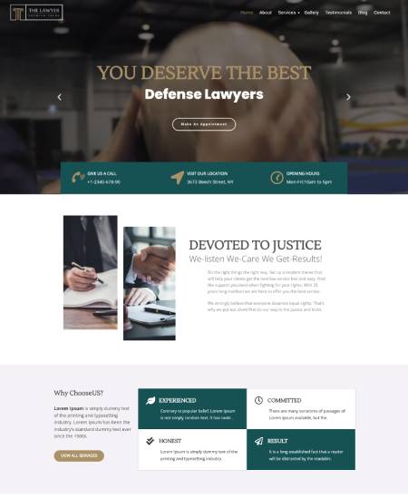 The Lawyer WordPress Theme – Website Template For Lawyers and Attorneys