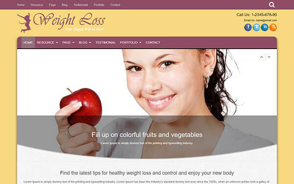 Woman Weight Loss WordPress Theme
