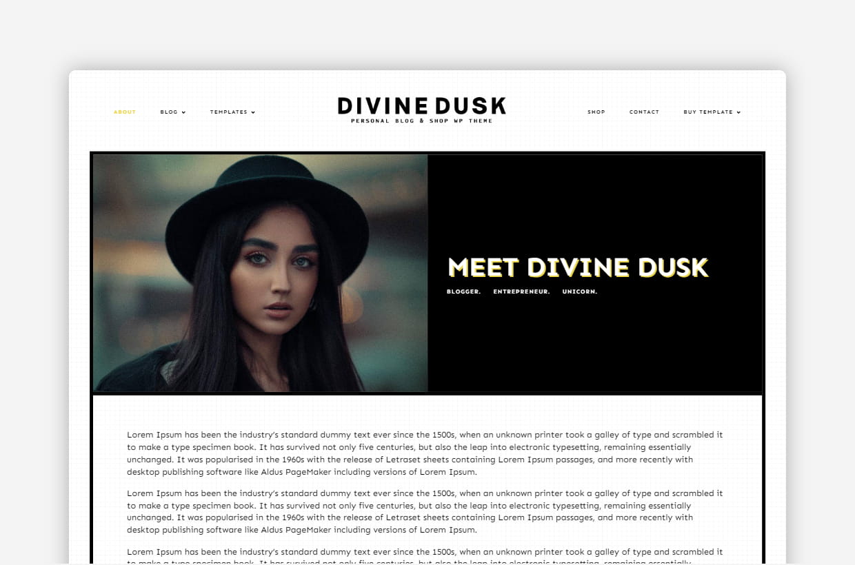 WordPress Theme Devine Dusk