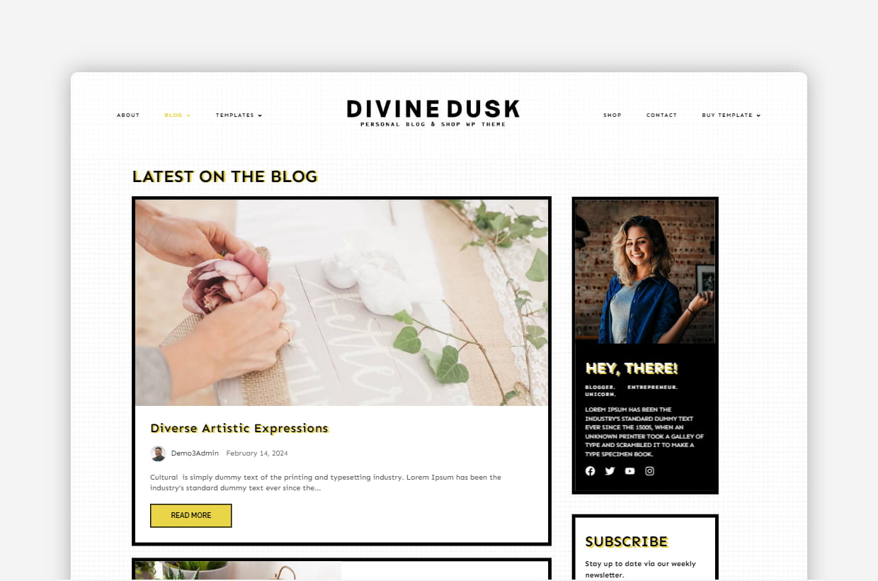 Devine Dusk WP Theme Mobile Image