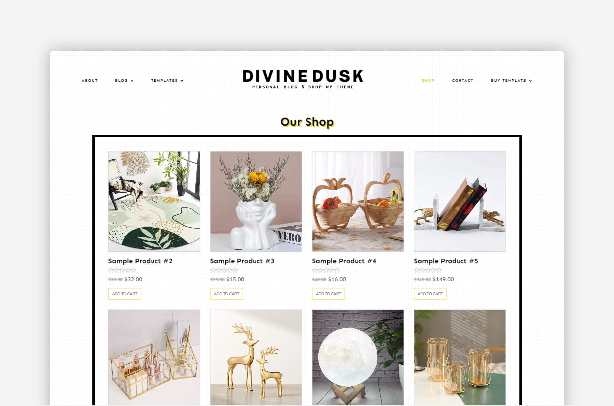 Devine Dusk WordPress Template Tablet Image