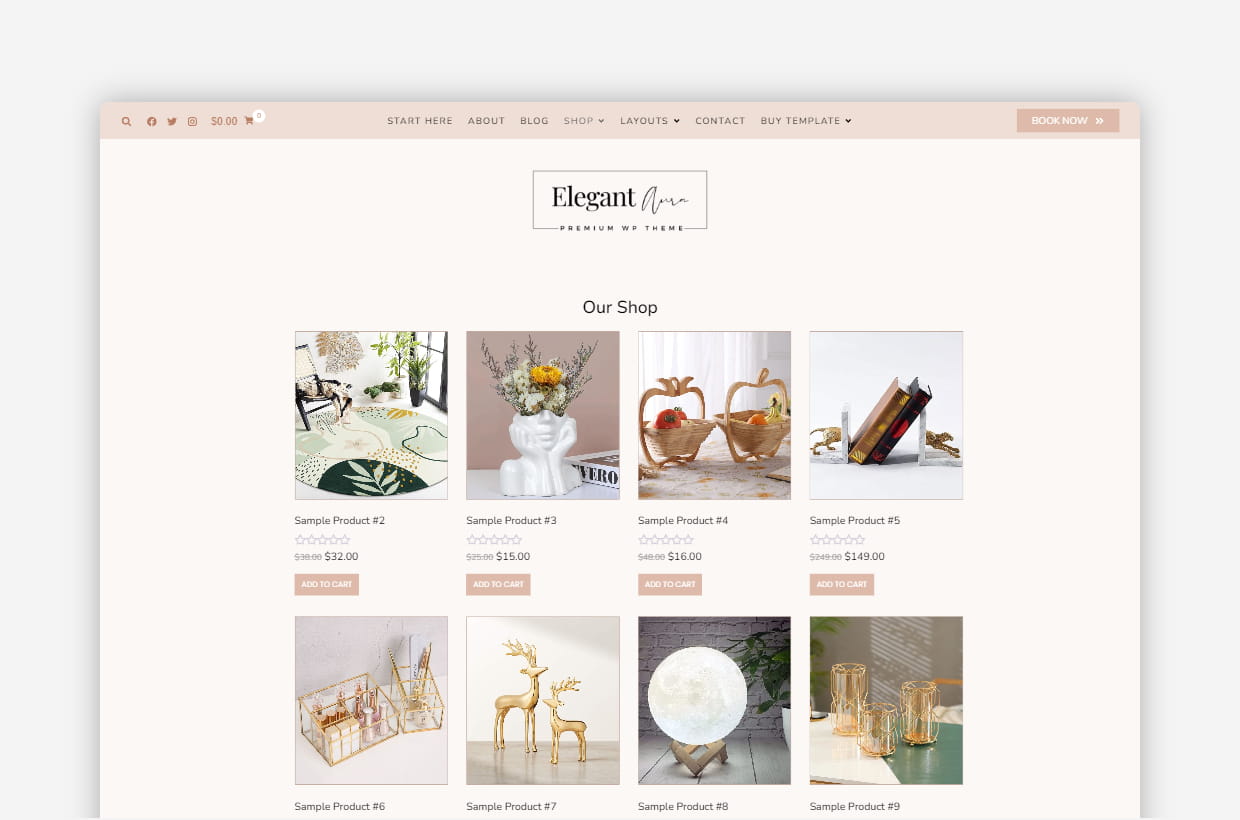 Elegant Aura WordPress Template Tablet Image